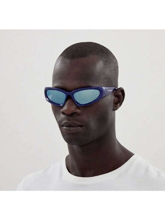 NEW BALENCIAGA SUNGLASSES BB0157S 009 BLUE UNISEX EYEWEAR BALENCIAGA main image 4